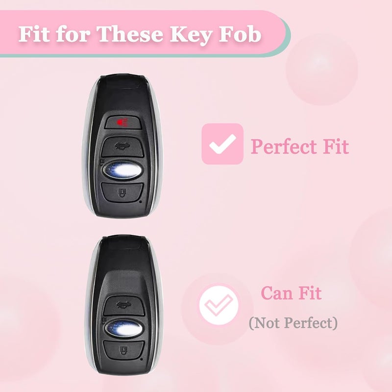 JAMCARI for Subaru Key Fob Cover - Soft TPU Key Case Protection with Bling Keychain Fit for Ascent BRZ Crosstrek Forester Impreza Legacy Outback WRX STI Smart Key - Image 2